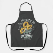 ひまわりの花と蝶グラフィック エプロン (正面)