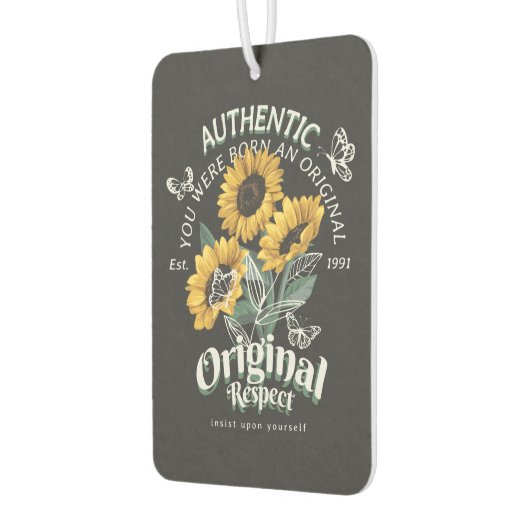 ひまわりの花と蝶グラフィック カーエアーフレッシュナー (左)