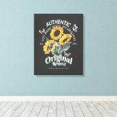 ひまわりの花と蝶グラフィック キャンバスプリント (インサイチュ (ウッドフロア))