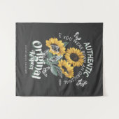 ひまわりの花と蝶グラフィック タペストリー (正面(横))