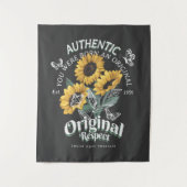 ひまわりの花と蝶グラフィック タペストリー (正面)