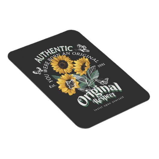 ひまわりの花と蝶グラフィック マグネット (右側)