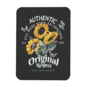 ひまわりの花と蝶グラフィック マグネット (縦)