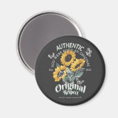 ひまわりの花と蝶グラフィック マグネット (正面/裏面)