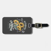 ひまわりの花と蝶グラフィック ラゲッジタグ (正面横)