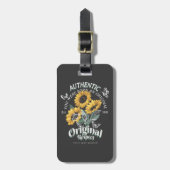 ひまわりの花と蝶グラフィック ラゲッジタグ (正面縦)