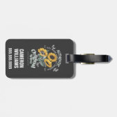 ひまわりの花と蝶グラフィック ラゲッジタグ (裏面横)