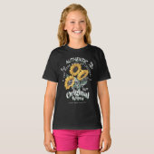 ひまわりの花と蝶グラフィック Tシャツ (正面フル)