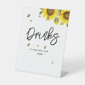 ひまわりの花と蝶赤ちゃんシャワー飲料 台座サイン (正面)