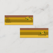 ひまわりの花と金ストライプの花 スキニー名刺 (正面/裏面)