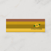 ひまわりの花と金ストライプの花 スキニー名刺 (裏面)