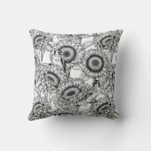 ひまわりの花と金銀色 クッション (裏面)