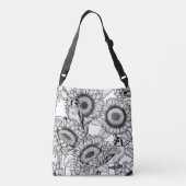 ひまわりの花と金銀色 クロスボディバッグ (裏面)