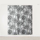 ひまわりの花と金銀色 タペストリー (正面)