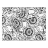 ひまわりの花と金銀色 テーブルクロス (正面(横))