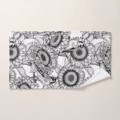 ひまわりの花と金銀色 バスタオルセット (ハンドタオル)