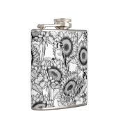 ひまわりの花と金銀色 フラスク (右)