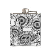 ひまわりの花と金銀色 フラスク (裏面)