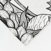 ひまわりの花と金銀色 フリースブランケット (角)