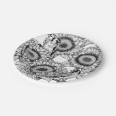 ひまわりの花と金銀色 ペーパープレート (アングル)