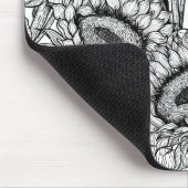 ひまわりの花と金銀色 マウスパッド (コーナー)