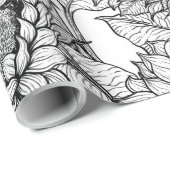 ひまわりの花と金銀色 ラッピングペーパー (ロールコーナー)