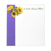 ひまわりの花と青い休符 ノートパッド (正面)