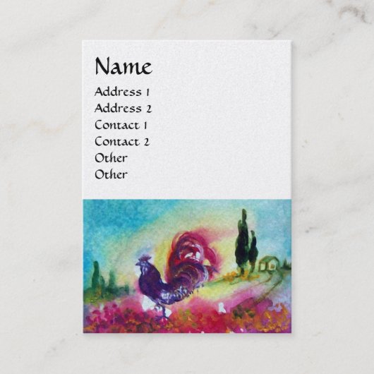 ひまわりの花と黒い雄鶏、白い真珠 名刺 (正面)