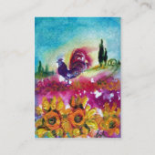 ひまわりの花と黒い雄鶏、白い真珠 名刺 (裏面)