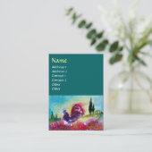 ひまわりの花と黒い雄鶏、青い緑 名刺 (スタンド正面)