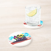 ひまわりの花と黒猫 コースター (側面)