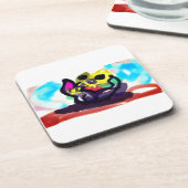 ひまわりの花と黒猫 コースター (左側)