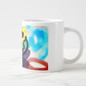 ひまわりの花と黒猫 ジャンボコーヒーマグカップ (右)