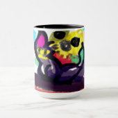 ひまわりの花と黒猫 マグカップ (中央)