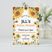 ひまわりの花と（昆虫）マルハナバチ 招待状 (スタンド正面)