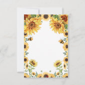 ひまわりの花と（昆虫）マルハナバチ 招待状 (裏面)