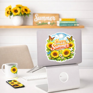 ひまわりの花のカスタムカットビニールステッカー シール