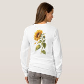 ひまわりの花のフルスリーブTシャツ Tシャツ (裏面フル)