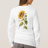 ひまわりの花のフルスリーブTシャツ Tシャツ (裏面)