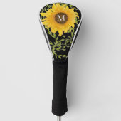 ひまわりの花のモノグラム レディース ゴルフヘッドカバー (正面)