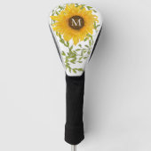 ひまわりの花のモノグラム レディース ゴルフヘッドカバー (正面)
