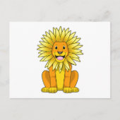 ひまわりの花のライオン ポストカード (正面)