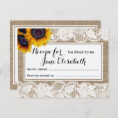 ひまわりの花のラップとレースの花嫁はレシピカード ポストカード (正面/裏面)