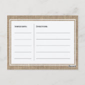 ひまわりの花のラップとレースの花嫁はレシピカード ポストカード (裏面)