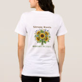 ひまわりの花の植物画ギフト トライブレンドTシャツ (裏面)