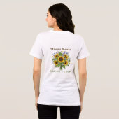 ひまわりの花の植物画ギフト トライブレンドTシャツ (裏面全面)