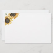 ひまわりの花の結婚式アドバイスカード 便箋 (裏面)