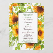 ひまわりの花の結婚式リハーサルディナー招待状 招待状 (正面/裏面)