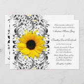 ひまわりの花の結婚式招待状 招待状 (正面/裏面)