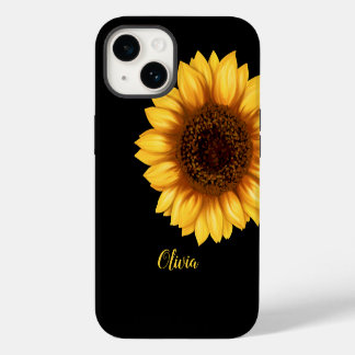 ひまわりの花の芸術的な野生の花 iPhone 14ケース